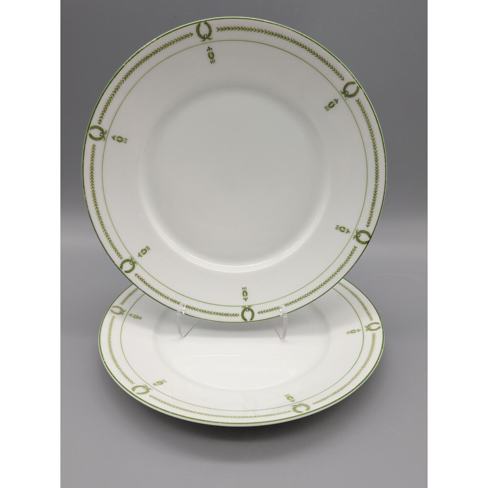 Vtg Rosenthal Kronach Germany  2 Salad Plates Pattern 1353 Green Laurel Wreath